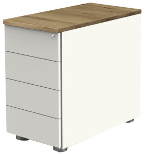 kerkmann Caisson mobile, 4 tiroirs, blanc/anthracite