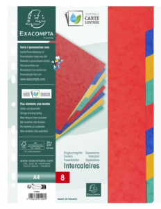 EXACOMPTA Intercalaires en carton, 220 x 170 mm, 6 positions