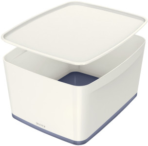 LEITZ Boîte de rangement My Box, 18 litres, blanc/gris