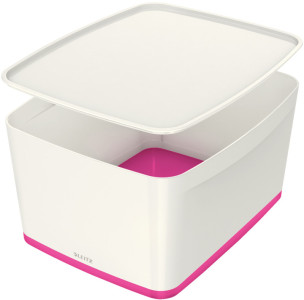 LEITZ Boîte de rangement My Box, 18 litres, blanc/gris