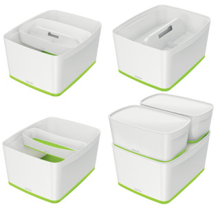 LEITZ Boîte de rangement My Box, 18 litres, blanc/gris