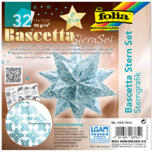 folia Feuilles de papier pliable étoile Bascetta, bleu glace