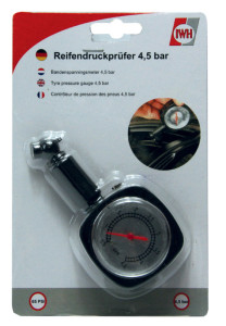 IWH Manomètre pour pneu, analogue, 4,5 bars