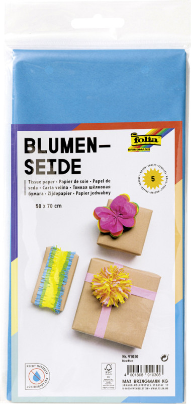 folia Papier de soie, (L)500 x (H)700 mm, 20 g/m2, jaune