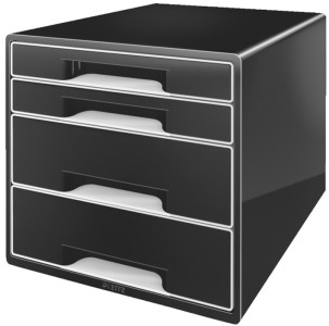 LEITZ Bloc de classement WOW CUBE, 4 tiroirs, blanc perlé/