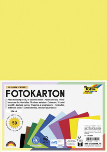 folia Carton de bricolage, A4, 300 g/m2, couleurs assorties