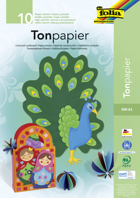 folia Bloc de papier teinté, A4, 130 g/m2, 20 feuilles