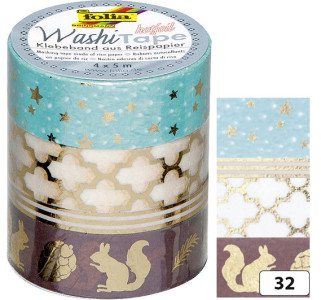 folia Rubans autocollants déco Washi-Tape HOTFOIL OR, kit