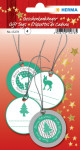 HERMA Etiquettes pour cadeau de Noel 3D, rond, rouge/argent HERMA Etiquettes pour cadeau de Noel 3D, rond, rouge/argent