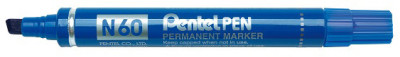 Pentel Marqueur permanent N60, pointe biseautée, bleu