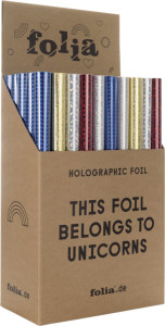 folia Film adhésif holographique, (l)400x (L)1 m, présentoir