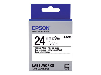 Epson : EPSON LABEL cartouche capacité standard LK-6WBN BLACK avec HITE 24MM (9M)