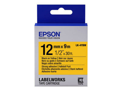Epson : TAPE - LK4YBW STRNG ADH BLK/ YELL 12/9