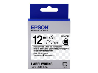 Epson : TAPE - LK4TBN CLEAR BLK/ CLEAR 12/9