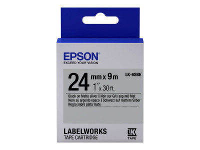 Epson : TAPE - LK6SBE MATTE BLK/ MATTSIV 24/9