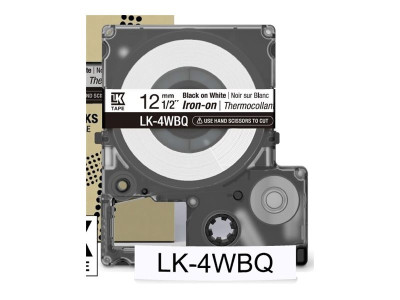 Epson : TAPE - LK4WBQ IRON ON BLK/ WH 12/5