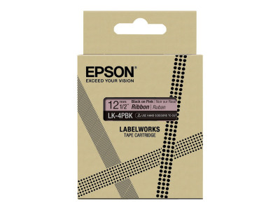 Epson : cartouche ruban SATIN LK-4PBK BLACK/PINK 12MM (5M)