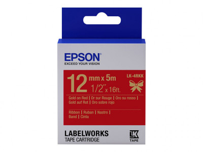 Epson : cartouche ruban SATIN LK-4RKK GOLD/RED 12MM (5M)