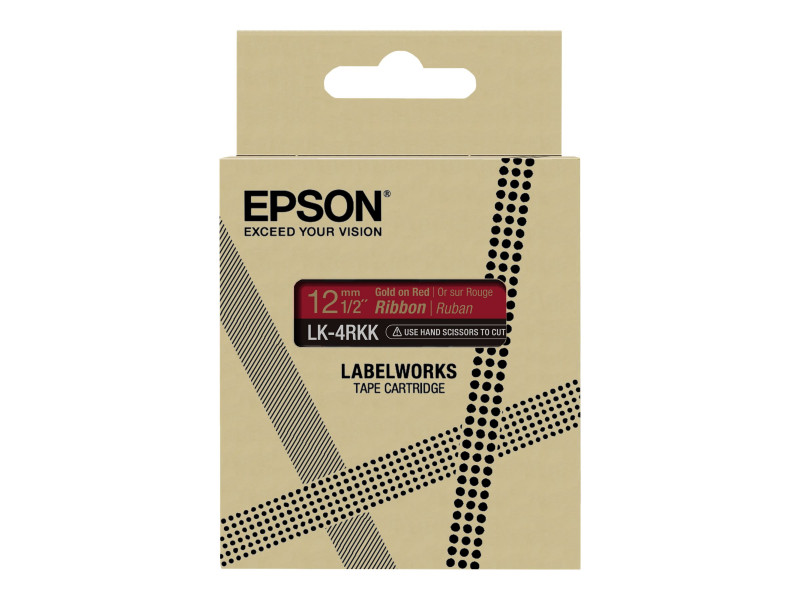 Epson : cartouche ruban SATIN LK-4RKK GOLD/RED 12MM (5M)