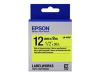 Epson LABEL cartouche FLUORESCENT LK-4YBF Noir/Jaune 12MM (9M)