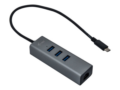 I-Tec : I-TEC USB-C METAL HUB 3 + GLAN 3 PORT HUB + ETHERNET ADAPTER