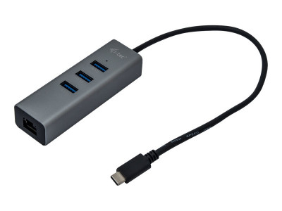 I-Tec : I-TEC USB-C METAL HUB 3 + GLAN 3 PORT HUB + ETHERNET ADAPTER