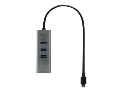 I-Tec : I-TEC USB-C METAL HUB 3 + GLAN 3 PORT HUB + ETHERNET ADAPTER