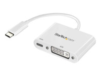 Startech : USB C TO DVI ADAPTER avec POWER DELIVERY - WHITE - USB-C ADAPTER