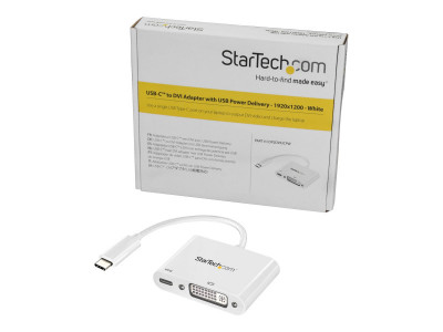 Startech : USB C TO DVI ADAPTER avec POWER DELIVERY - WHITE - USB-C ADAPTER