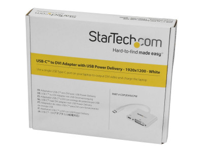 Startech : USB C TO DVI ADAPTER avec POWER DELIVERY - WHITE - USB-C ADAPTER