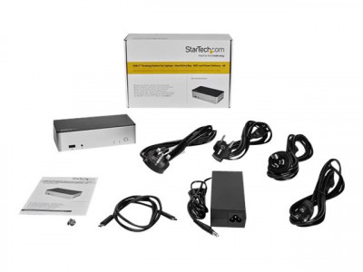 Startech : DUAL DISPLAYPORT USB C DOCK W/ 2.5IN SATA SSD/HDD BAY MST PD