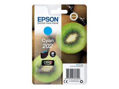Epson : SINGLEpack CYAN 202 CLARIA KIWI PREMIUM cartouche encreS1 X 4.1ML