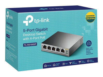 TP-Link : 5-PORT GIGABIT DESKTOP SWITCH avec 4-PORT POE