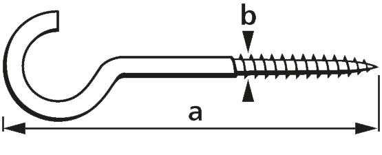 suki. Crochet à visser, courbé, 30 x 2,6 mm, galvanisé, 30