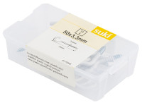 Suki. crochets à vis, courbe, 50 x 3,3 mm, blanc, 15 pièces Suki. crochets à vis, courbe, 50 x 3,3 mm, blanc, 15 pièces