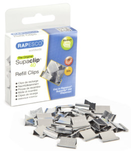 Rapesco de clips documents 40, en acier inoxydable, 200 pièces