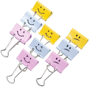 Rapesco clips liant, (B) 19 mm, rose, Emoji