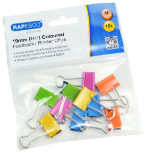 Rapesco clips liant, largeur: 32 mm, couleurs variées