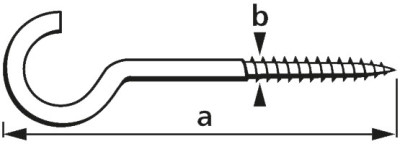 suki. Crochet à visser, courbé, 40 x 3,0 mm, galvanisé, 25