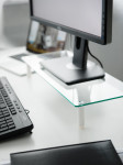 DIGITUS Support pour moniteur, verre, blanc DIGITUS Support pour moniteur, verre, blanc