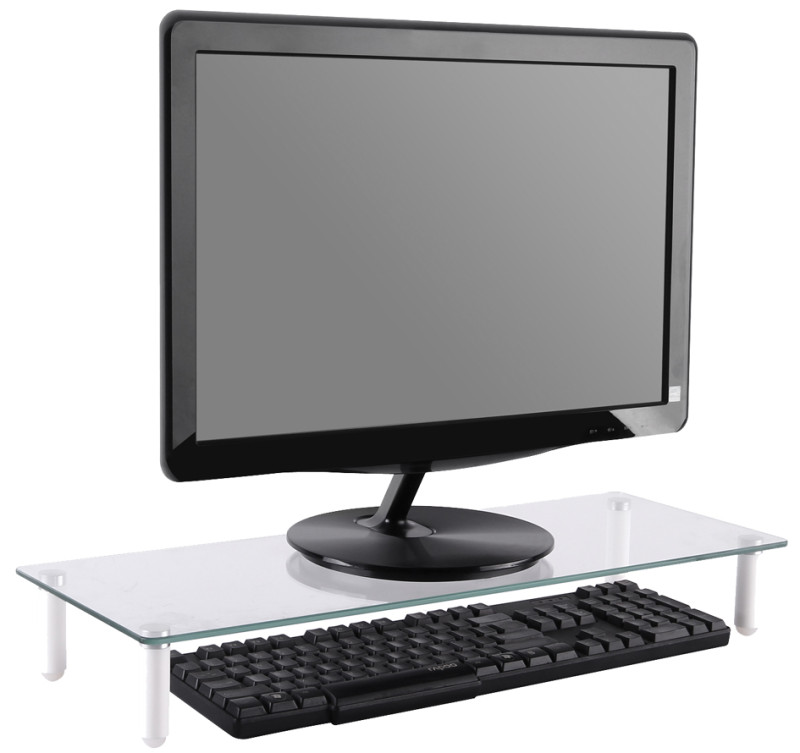 DIGITUS Support pour moniteur, verre, blanc