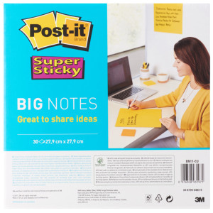 Post-it Grandes notes adhésives Super Sticky, 279 x 279 mm,