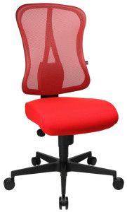chaise pivotante de bureau topstar « type Comfort net », rouge / rouge
