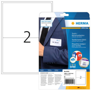 HERMA Etiquettes badges SPECIAL, 88,9 x 33,8 mm, blanc