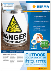 HERMA Etiquettes en film adhésif Outdoor SPECIAL, blanc, mat