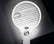 WEDO verre grossissant PROFESSIONAL d'une poignée et d'éclairage à LED, rond, blanc / noir WEDO verre grossissant PROFESSIONAL d'une poignée et d'éclairage à LED, rond, blanc / noir