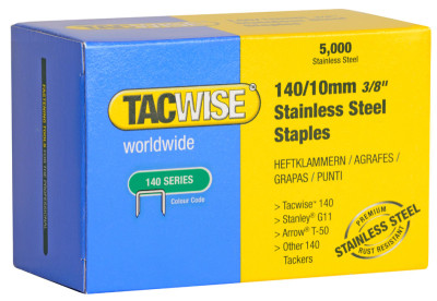 agrafes TACWISE 140/10 mm, acier inoxydable, 5000