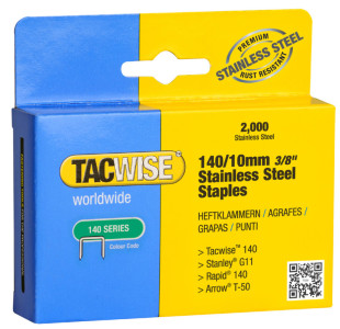 agrafes TACWISE 140/10 mm, acier inoxydable, 5000