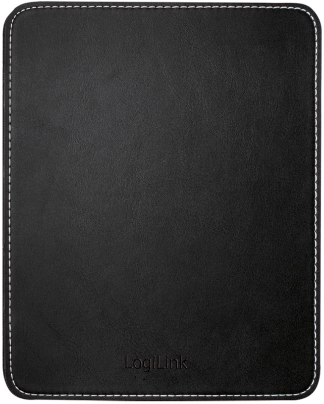 LogiLink Tapis de souris dans un design en cuir, noir