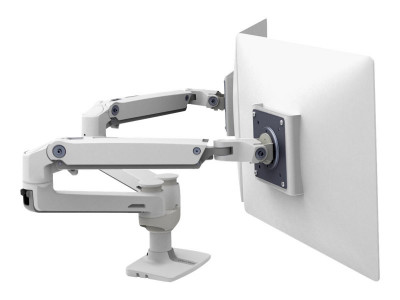 Ergotron : LX DUAL SIDE-BY-SIDE ARM NO GROMMET MOUNT BRIGHT WHITE